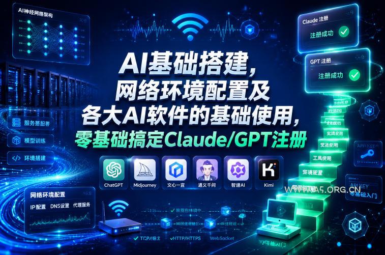 AI基础搭建,网络环境配置及各大AI软件的基础使用,零基础搞定Claude/GPT注册 - 小红泡 AI基础搭建,网络环境配置及各大AI软件的基础使用,零基础搞定Claude/GPT注册