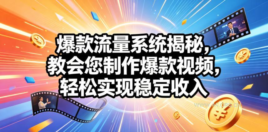爆款流量系统揭秘,教会您制作爆款视频,轻松实现稳定收入【原创双语字幕】 - 小红泡 爆款流量系统揭秘,教会您制作爆款视频,轻松实现稳定收入【原创双语字幕】