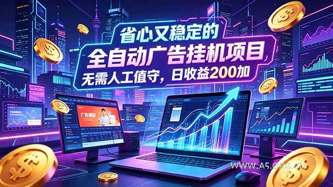 全自动广告挂机项目,全程无需人工值守。稳定创收每日收益200+ - 小红泡 全自动广告挂机项目,全程无需人工值守。稳定创收每日收益200+ - 小红泡