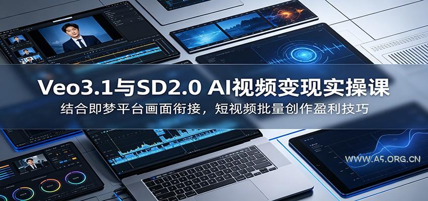 Veo3.1与SD2.0 AI视频变现实操课课：结合即梦平台画面衔接，短视频批量创作盈利技巧 - 小红泡