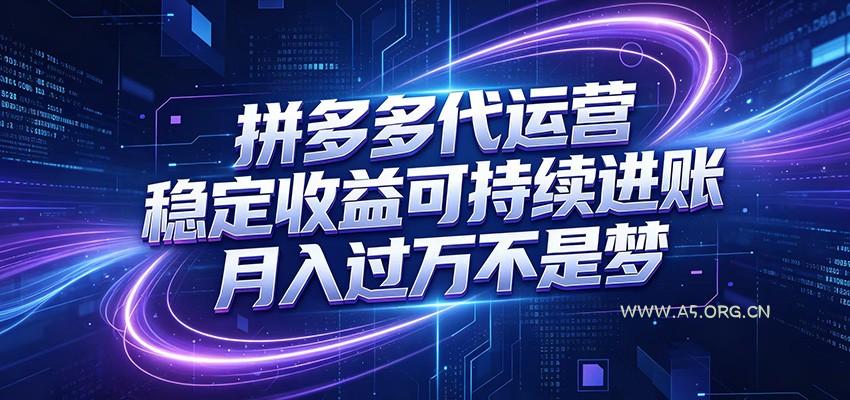 拼多多代运营，小白也能轻松月入过万，真实运营数据可查，全托管代运营 - 小红泡