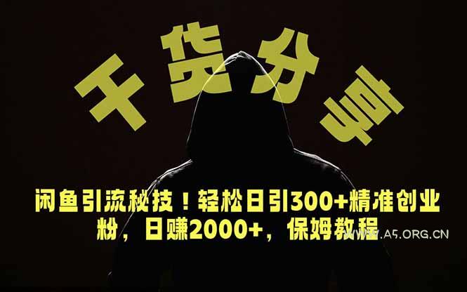 价值6980的干货分享，闲鱼引流秘技！轻松日引300+精准创业粉，2年翻身实现财务自由 - 小红泡
