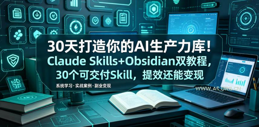 30天打造你的AI生产力库!Claude Skills+Obsidian 双教程,30 个可交付 Skill,提效还能变现 - 小红泡 30天打造你的AI生产力库!Claude Skills+Obsidian 双教程,30 个可交付 Skill,提效还能变现