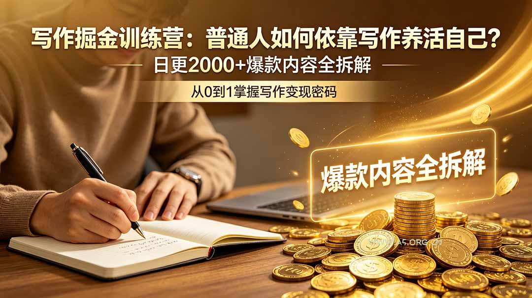 写作掘金训练营：普通人如何依靠写作养活自己？日更2000+爆款内容全拆解 - 小红泡