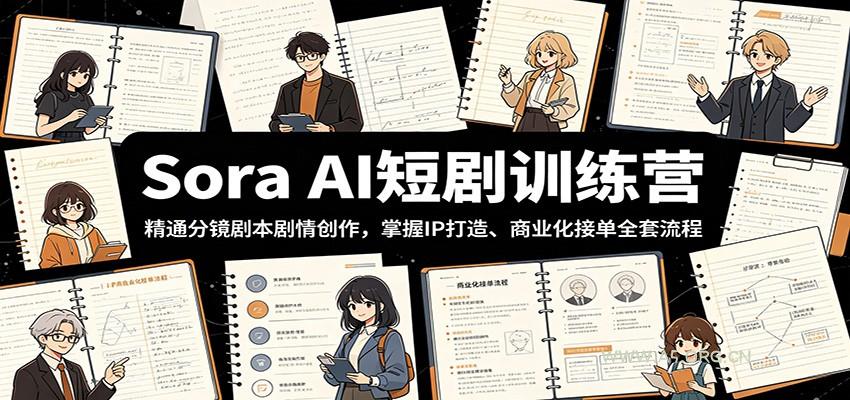 Sora AI短剧训练营：精通分镜剧本剧情创作，掌握IP打造、商业化接单全套流程 - 小红泡