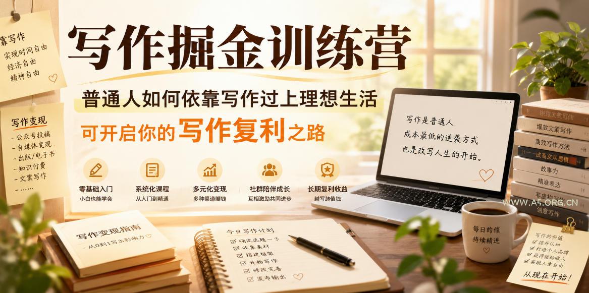 写作掘金训练营,普通人如何依靠写作过上理想生活,可开启你的写作复利之路(更新6月) - 小红泡 写作掘金训练营,普通人如何依靠写作过上理想生活,可开启你的写作复利之路(更新6月)