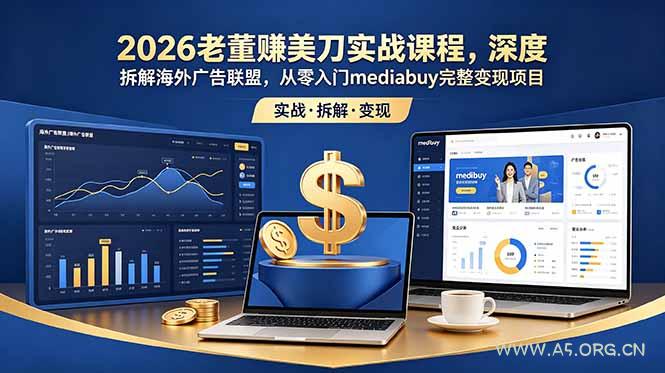 2026老董赚美刀实战课程，深度拆解海外广告联盟，从零入门mediabuy完整变现项目 - 小红泡