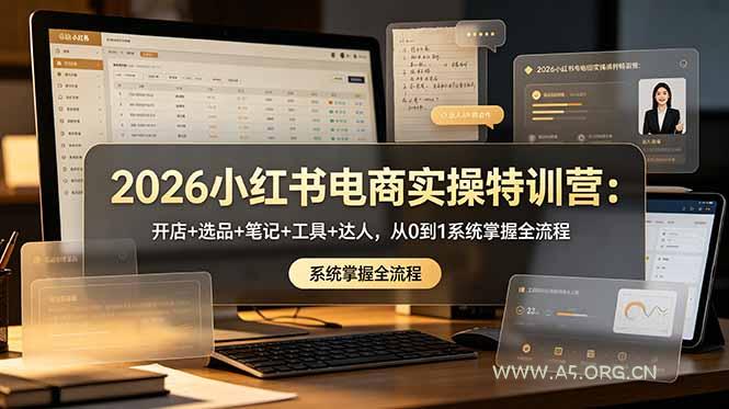 2026小红书电商实操特训营：开店+选品+笔记+工具+达人，从0到1系统掌握全流程-小红泡