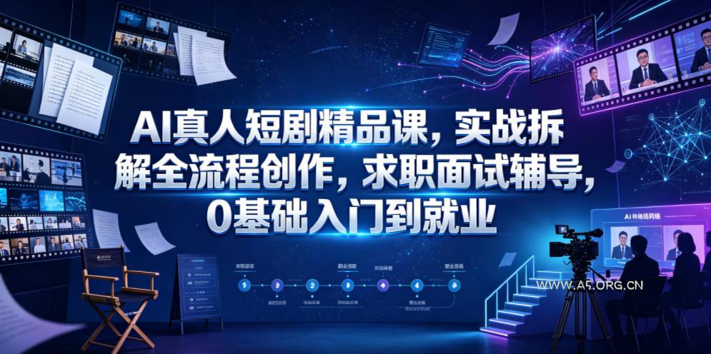 AI真人短剧精品课,实战拆解全流程创作,求职面试辅导,0基础入门到就业 - 小红泡 AI真人短剧精品课,实战拆解全流程创作,求职面试辅导,0基础入门到就业