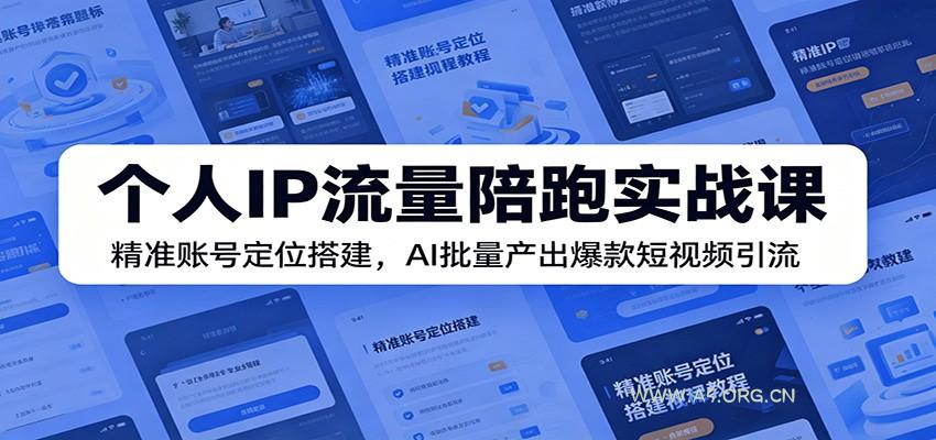 个人IP流量陪跑实战课：精准账号定位搭建，AI批量产出爆款短视频引流-小红泡