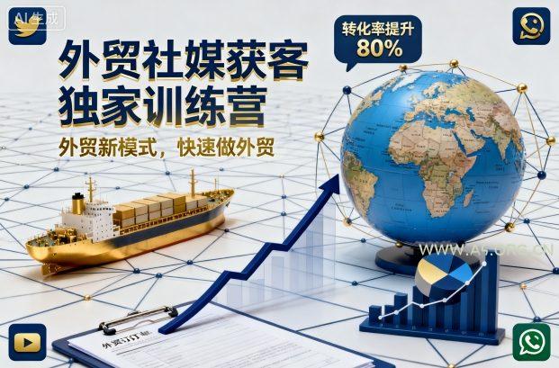 外贸社媒获客独家训练营，外贸新模式，快速做外贸（更新26年6月）