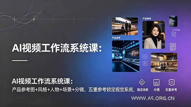 AI视频工作流系统课：产品参考图+风格+人物+场景+分镜，五重参考锁定视觉系统，稳定产出高质量视频 - 小红泡