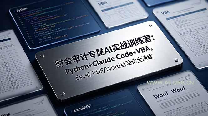 财会审计专属 AI实战训练营:Python+Claude Code+VBA,Excel/PDF/Word自动化全流程 - 小红泡 财会审计专属 AI实战训练营:Python+Claude Code+VBA,Excel/PDF/Word自动化全流程 - 小红泡