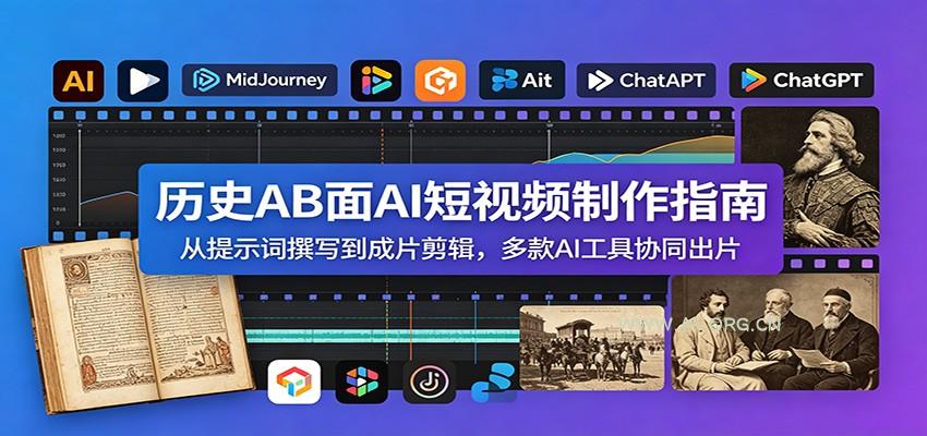 历史AB面AI短视频制作指南：从提示词撰写到成片剪辑，多款AI工具协同出片 - 小红泡