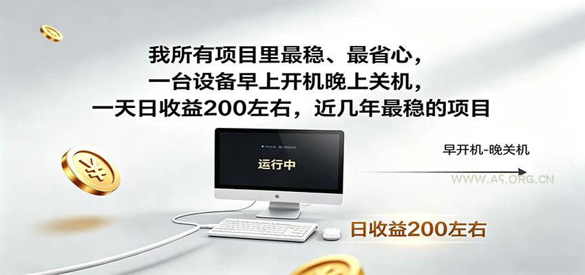 近年最稳挂机副业，一台设备轻松增收，早开晚关，电脑挂机每日稳定收益200+ - 小红泡