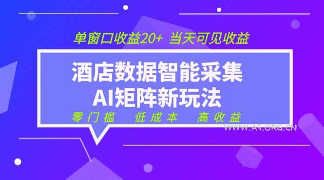 2026酒店数据采集ai智能矩阵新风口 低成本 高收益 当天见收益 单窗口20+ - 小红泡 2026酒店数据采集ai智能矩阵新风口 低成本 高收益 当天见收益 单窗口20+ - 小红泡