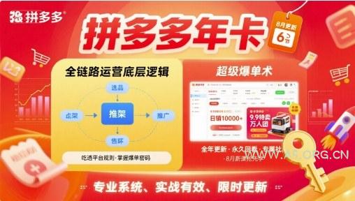 拼多多年卡，拼多多全链路运营底层逻辑，超级爆单术【更新26年6月】
