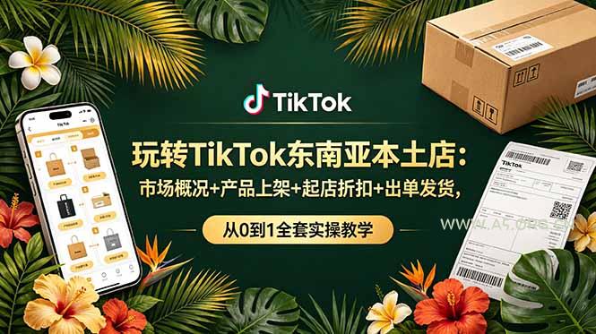 玩转TikTok东南亚本土店:市场概况+产品上架+起店折扣+出单发货,从0到1全套实操教学 - 小红泡 玩转TikTok东南亚本土店:市场概况+产品上架+起店折扣+出单发货,从0到1全套实操教学 - 小红泡