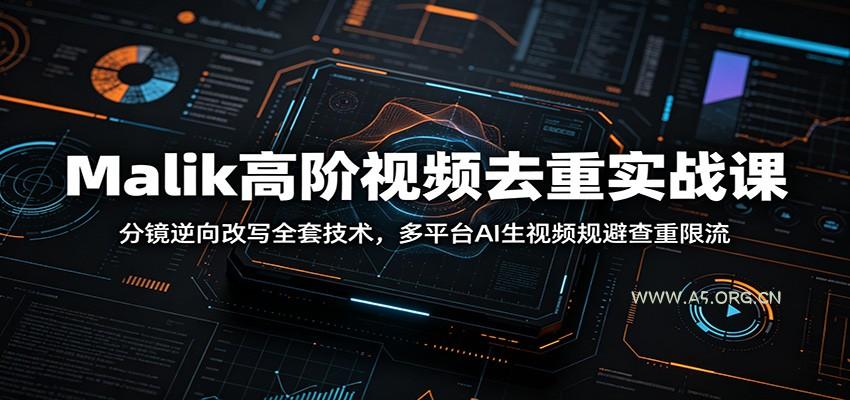 Malik高阶视频去重实战课：分镜逆向改写全套技术，多平台AI生视频规避查重限流 - 小红泡