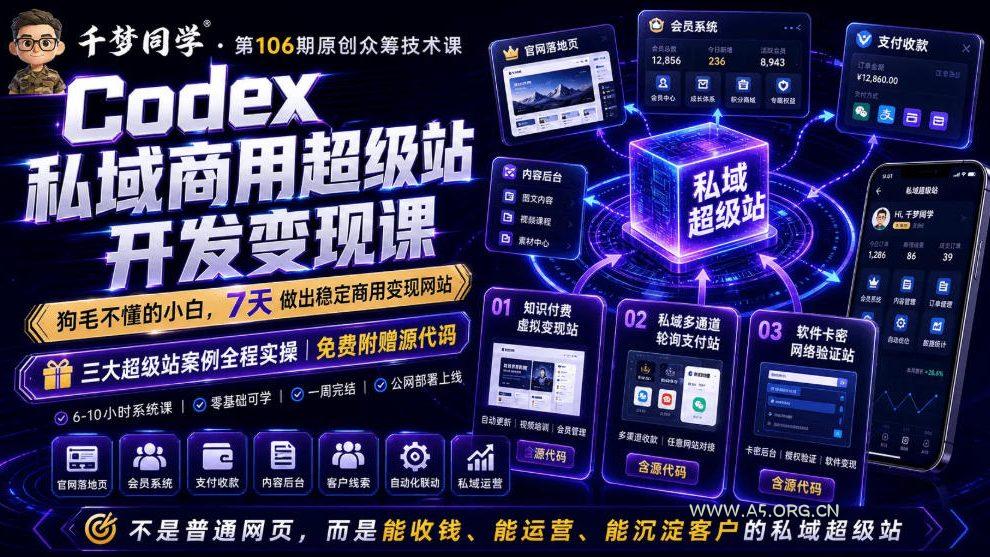 Codex私域商用超级站Ai开发变现课,7天带你从零基础到能自己动手做出能收钱、能运营、能沉淀客户的私域超级站 - 小红泡 Codex私域商用超级站Ai开发变现课,7天带你从零基础到能自己动手做出能收钱、能运营、能沉淀客户的私域超级站