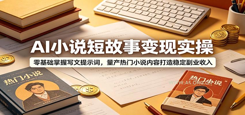 AI小说短故事变现实操：零基础掌握写文提示词，量产热门小说内容打造稳定副业收入 - 小红泡