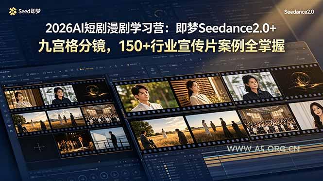 2026AI短剧漫剧学习营：即梦Seedance2.0+九宫格分镜，150+行业宣传片案例全掌握 - 小红泡