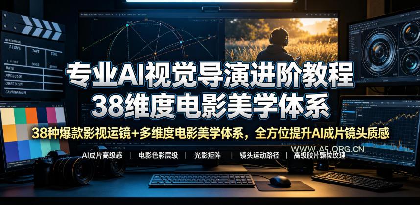 专业AI视觉导演进阶教程,38种爆款影视运镜+多维度电影美学体系,全方位提升AI成片高级感与镜头质感 - 小红泡 专业AI视觉导演进阶教程,38种爆款影视运镜+多维度电影美学体系,全方位提升AI成片高级感与镜头质感