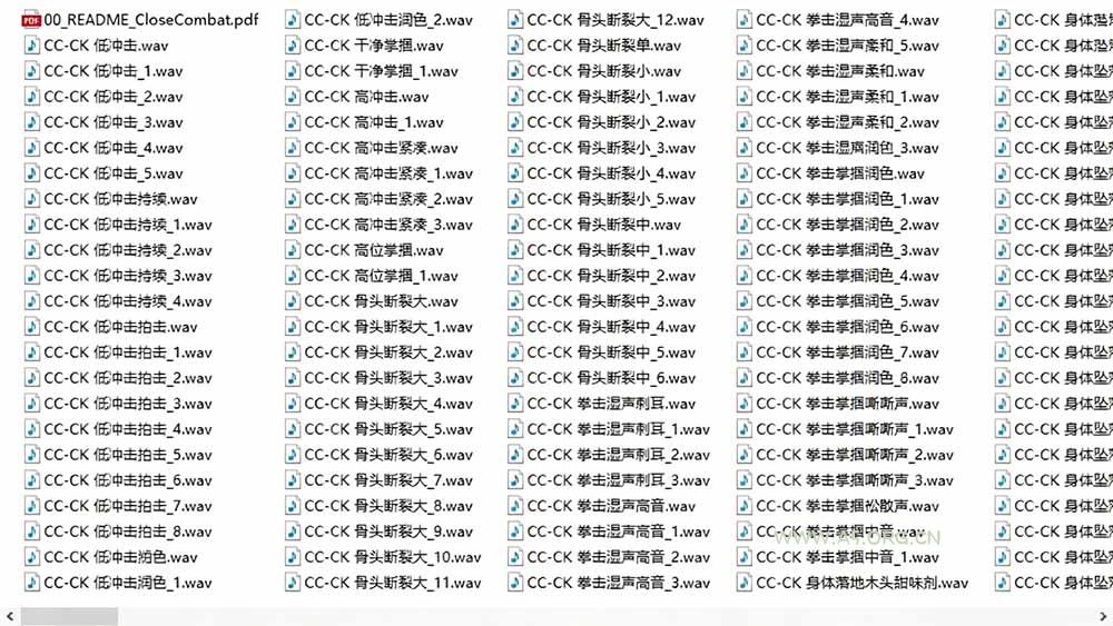 宝藏级别音效！2828种近身搏斗拳打脚踢音效素材，全部中文分类，免解压使用  Close Combat - 小红泡