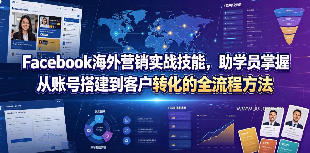 Facebook海外营销实战技能,助学员掌握从账号搭建到客户转化的全流程方法 - 小红泡 Facebook海外营销实战技能,助学员掌握从账号搭建到客户转化的全流程方法