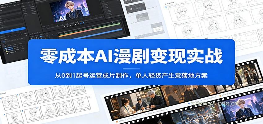 零成本AI漫剧变现实战：从0到1起号运营成片制作，单人轻资产生意落地方案 - 小红泡