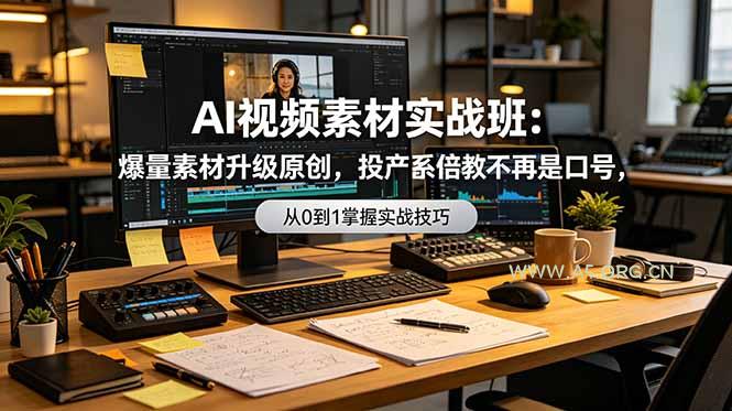 AI视频素材实战班：爆量素材升级原创，投产翻倍不再是口号，0-1系统教学实战落地 - 小红泡