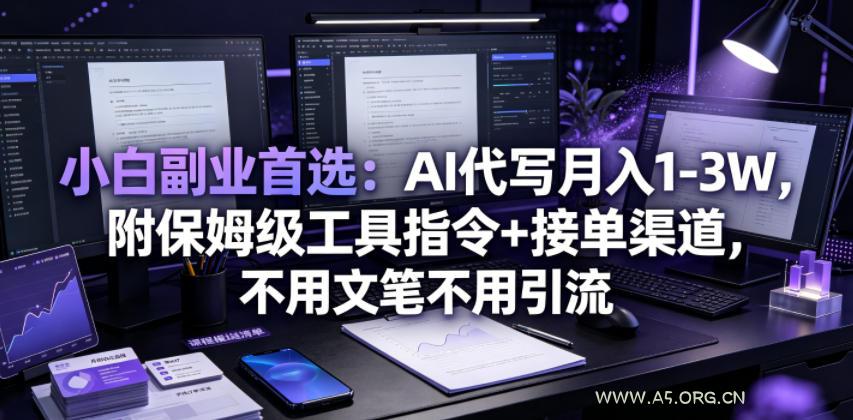 小白副业首选:AI代写月入1-3W,附保姆级工具指令+接单渠道,不用文笔不用引流【揭秘】 - 小红泡 小白副业首选:AI代写月入1-3W,附保姆级工具指令+接单渠道,不用文笔不用引流【揭秘】