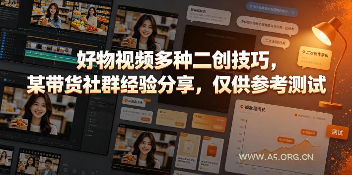 好物视频多种二创技巧,某带货社群经验分享,仅供参考测试 - 小红泡 好物视频多种二创技巧,某带货社群经验分享,仅供参考测试