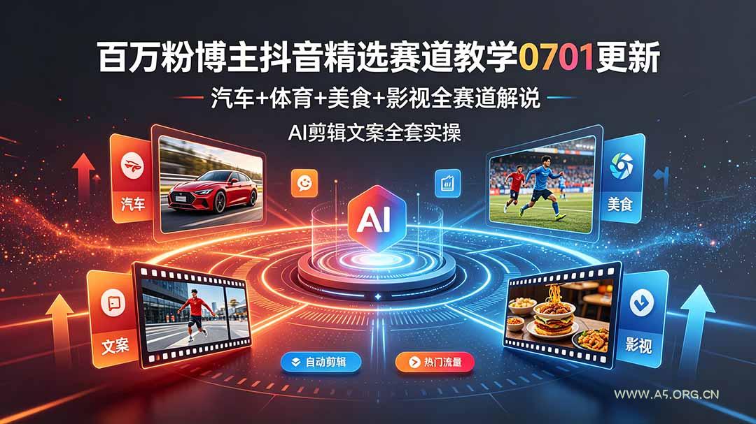 百万粉博主抖音精选赛道教学-0701更新,汽车+体育+美食+影视全赛道解说,AI剪辑文案全套实操 - 小红泡 百万粉博主抖音精选赛道教学-0701更新,汽车+体育+美食+影视全赛道解说,AI剪辑文案全套实操 - 小红泡