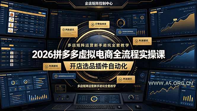 2026拼多多虚拟电商全流程实操课,开店选品插件自动化,多店矩阵运营新手避坑全套教学 - 小红泡 2026拼多多虚拟电商全流程实操课,开店选品插件自动化,多店矩阵运营新手避坑全套教学 - 小红泡
