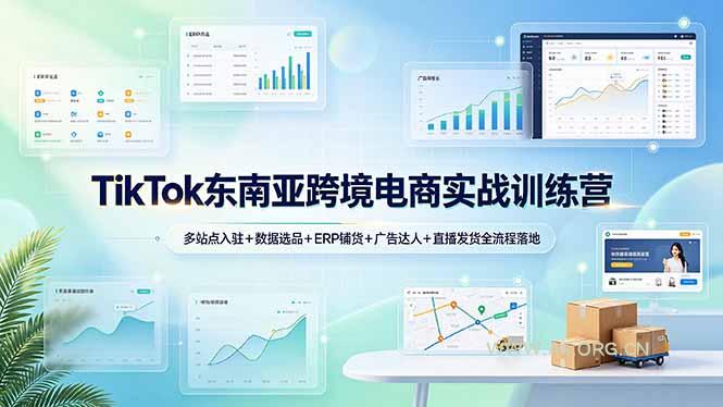 TikTok东南亚跨境电商实战训练营：多站点入驻+数据选品+ERP铺货+广告达人+直播发货全流程落地 - 小红泡