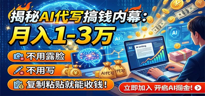 揭秘AI代写搞钱内幕：月入1-3万，不用露脸不用写，复制粘贴就能收钱！ - 小红泡