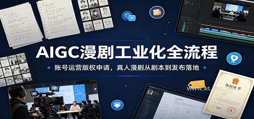 AIGC漫剧工业化全流程：账号运营版权申请，真人漫剧从剧本到发布落地 - 小红泡