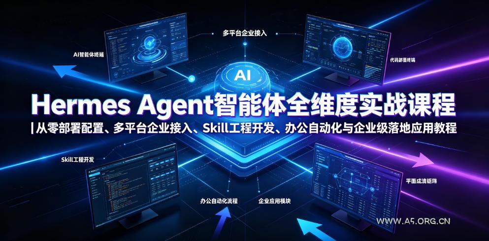 Hermes Agent智能体全维度实战课程｜从零部署配置、多平台企业接入、Skill工程开发、办公自动化与企业级落地应用教程