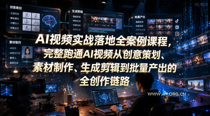 AI视频实战落地全案例课程,完整跑通AI视频从创意策划、素材制作、生成剪辑到批量产出的全创作链路 - 小红泡 AI视频实战落地全案例课程,完整跑通AI视频从创意策划、素材制作、生成剪辑到批量产出的全创作链路