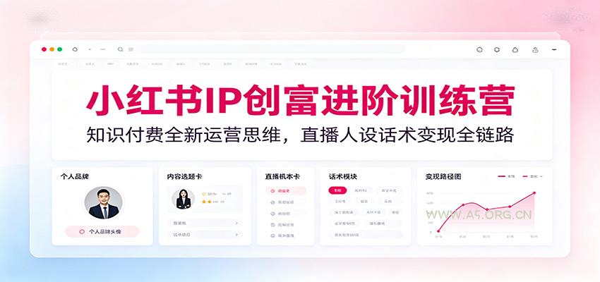 小红书IP创富进阶训练营：知识付费全新运营思维，直播人设话术变现全链路 - 小红泡