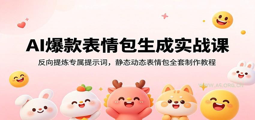 AI爆款表情包生成实战课：反向提炼专属提示词，静态动态表情包全套制作教程 - 小红泡