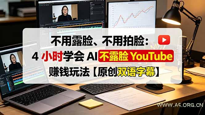 不用露脸、不用拍脸：4 小时学会 AI 不露脸 YouTube 赚钱玩法【原创双语字幕】 - 小红泡