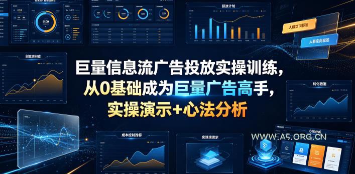 巨量信息流广告投放实操训练,从0基础成为巨量广告高手,实操演示+心法分析 - 小红泡 巨量信息流广告投放实操训练,从0基础成为巨量广告高手,实操演示+心法分析