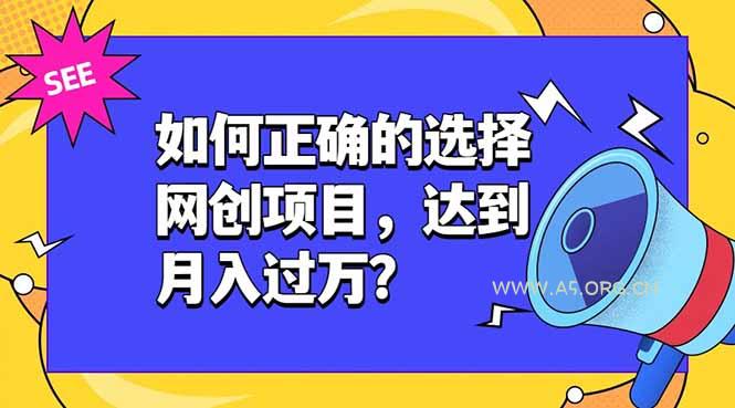 如何正确的选择网创项目，达到月入过万？，本课程教你正确选择项目。 - 小红泡