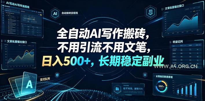 全自动AI写作搬砖,不用引流不用文笔,日入500+,长期稳定副业【揭秘】 - 小红泡 全自动AI写作搬砖,不用引流不用文笔,日入500+,长期稳定副业【揭秘】