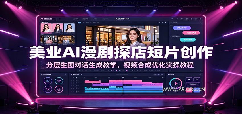 美业AI漫剧探店短片创作：分层生图对话生成教学，视频合成优化实操教程 - 小红泡