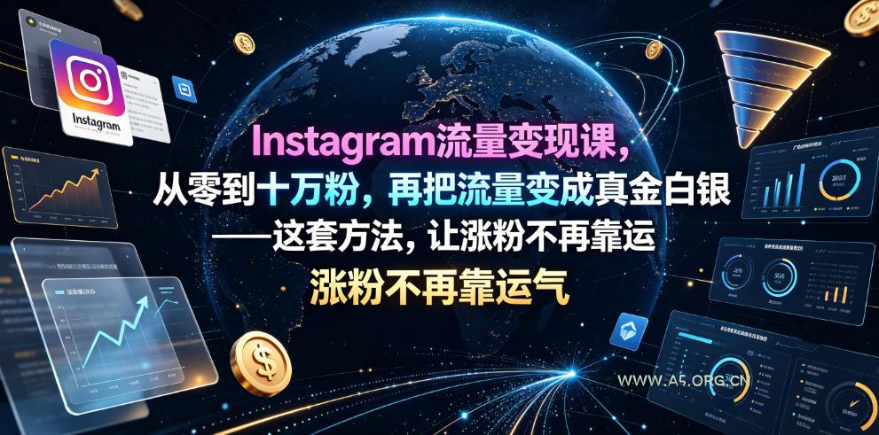 Instagram流量变现课，从零到十万粉，再把流量变成真金白银&mdash;&mdash;这套方法，让涨粉不再靠运气【原创双语字幕】