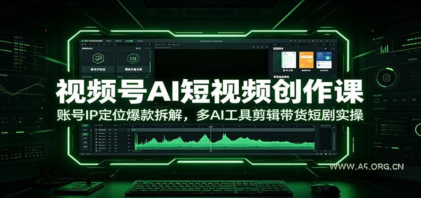 视频号AI短视频创作课：账号IP定位爆款拆解，多AI工具剪辑带货短剧实操 - 小红泡