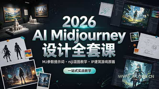 2026 AI Midjourney设计全套课,MJ参数提示词niji混图教学,IP建筑游戏原画一站式实战教学 - 小红泡 2026 AI Midjourney设计全套课,MJ参数提示词niji混图教学,IP建筑游戏原画一站式实战教学 - 小红泡